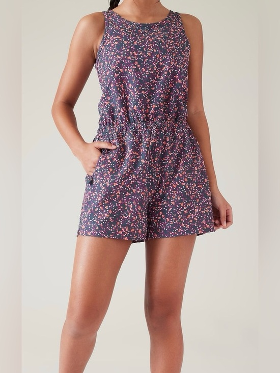 Athleta Other - Athleta Girls Play More Romper | Purple Pink Print Size 6 | Active Romper